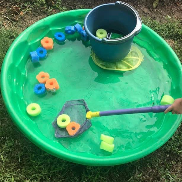 pool noodle with net