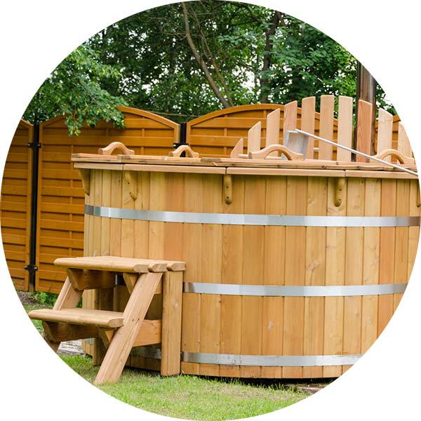 wooden hot tub