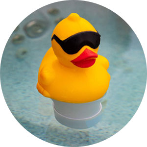 Derby duck bromine floater for hot tubs