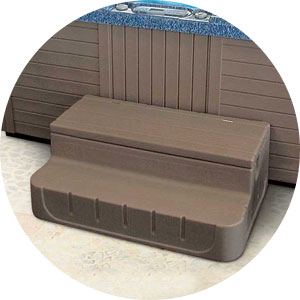 Hot tub steps with storage