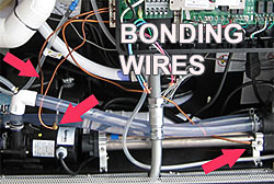 bonding wires in a hot tub