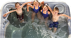 children in hot tub