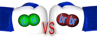 chlorine vs. bromine chlorine vs. bromine