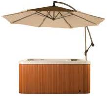 cantilevered hot tub umbrella