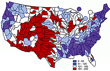 U.S. water hardness map