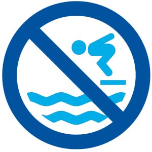 No swimming