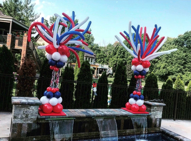 Patriotic red, white and blue balloons