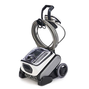 Jacuzzi JCRX robotic pool cleaner with caddy