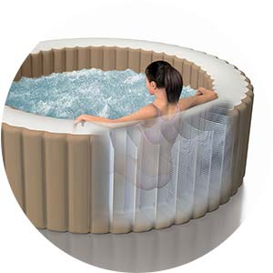 seating inside an inflatable hot tub
