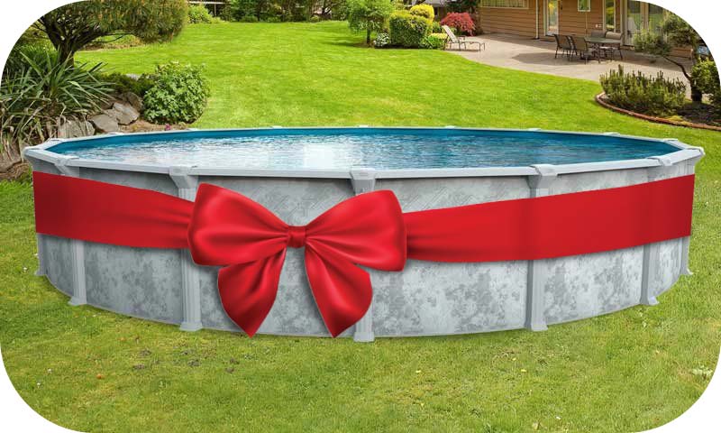 gift wrapped swimming pool