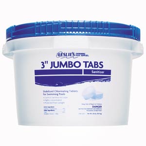 Leslie's 3 inch Jumbo Tabs 20 lbs Stabilized Chlorine bucket product image