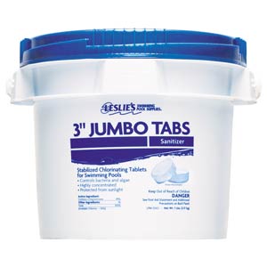 Leslie's 3 inch Jumbo Tabs 7 lbs Stabilized Chlorine bucket product image