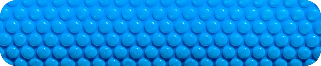 solar pool cover bubbles blue close-up