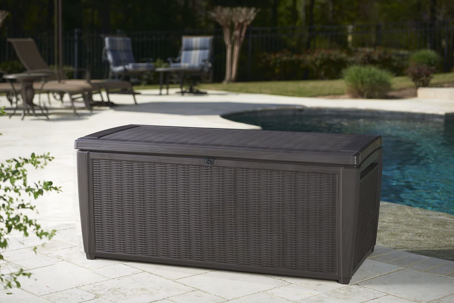 brown patio storage box