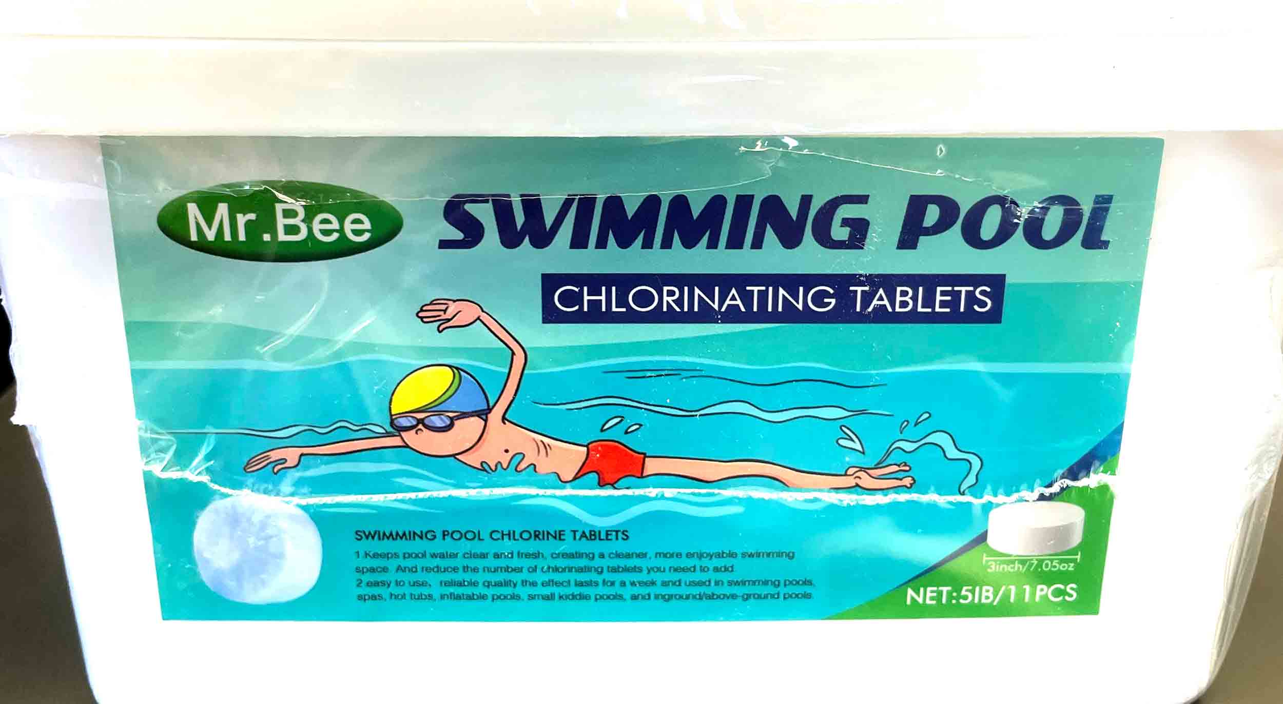 example of a chlorine tablet label that isn't registered with the EPA