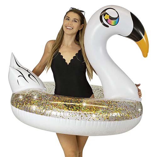 pool candy glitter swan pool float