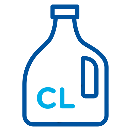 bottle of liquid chlorine
