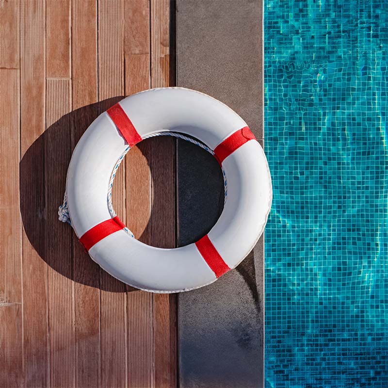 A lifesaver ring is an essential type of pool safety equipment