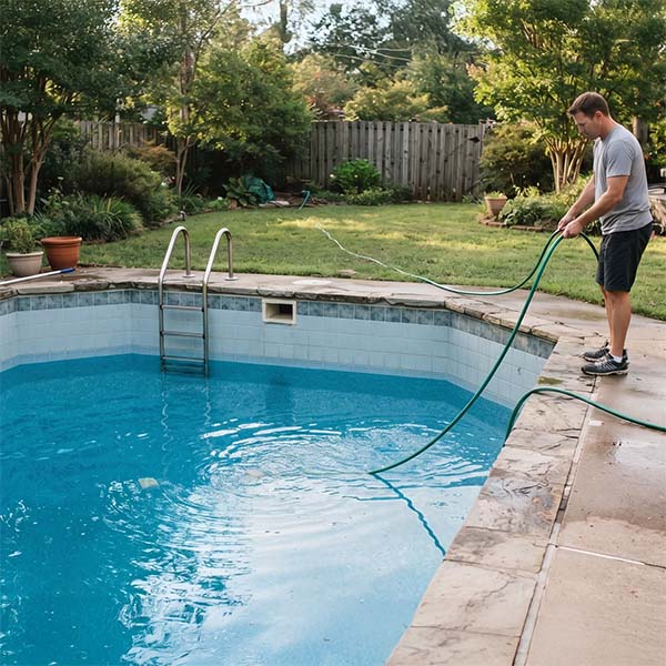 draining a pool with high CYA
